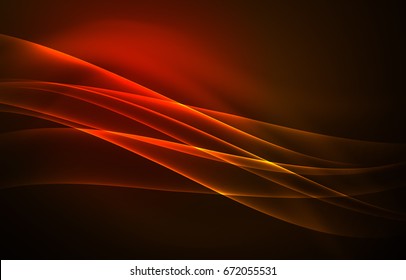 Vector polar lights concept, glowig shapes in the dark, abstract background