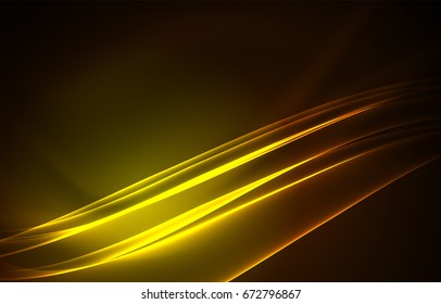 Vector polar lights concept, glowig shapes in the dark, abstract background