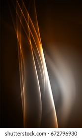 Vector polar lights concept, glowig shapes in the dark, abstract background