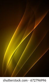 Vector polar lights concept, glowig shapes in the dark, abstract background