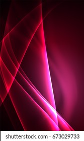 Vector polar lights concept, glowig shapes in the dark, abstract background
