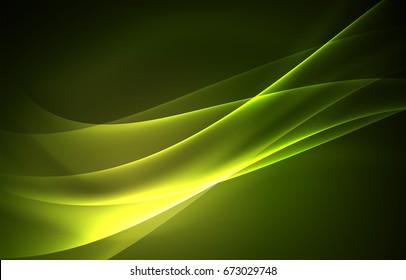 Vector polar lights concept, glowig shapes in the dark, abstract background