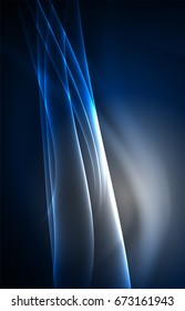 Vector polar lights concept, glowig shapes in the dark, abstract background