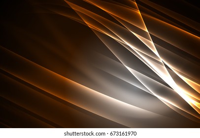 Vector polar lights concept, glowig shapes in the dark, abstract background