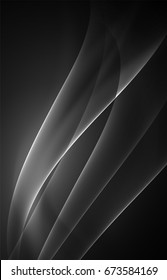 Vector polar lights concept, glowig shapes in the dark, abstract background