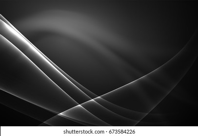 Vector Polar Lights Concept, Glowig Shapes In The Dark, Abstract Background