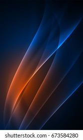 Concepto de luces polares vectoras, formas oscuras en el fondo oscuro y abstracto