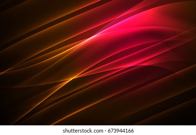 Vector polar lights concept, glowig shapes in the dark, abstract background