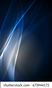 Vector polar lights concept, glowig shapes in the dark, abstract background