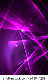 Vector polar lights concept, glowig shapes in the dark, abstract background