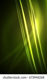 Vector polar lights concept, glowig shapes in the dark, abstract background