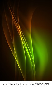 Concepto de luces polares vectoras, formas oscuras en el fondo oscuro y abstracto