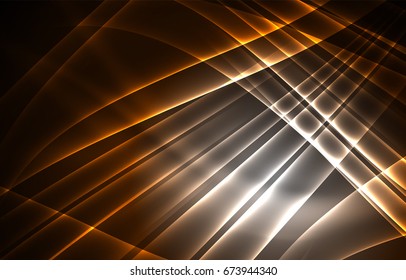 Vector polar lights concept, glowig shapes in the dark, abstract background