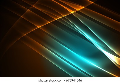 Vector polar lights concept, glowig shapes in the dark, abstract background