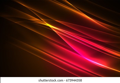 Vector polar lights concept, glowig shapes in the dark, abstract background