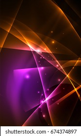 Concepto de luces polares vectoras, formas oscuras en el fondo oscuro y abstracto