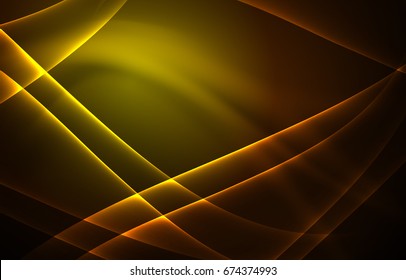 Vector polar lights concept, glowig shapes in the dark, abstract background