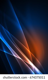 Vector polar lights concept, glowig shapes in the dark, abstract background