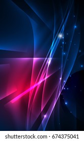 Concepto de luces polares vectoras, formas oscuras en el fondo oscuro y abstracto
