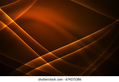 Vector polar lights concept, glowig shapes in the dark, abstract background