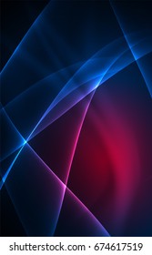 Concepto de luces polares vectoras, formas oscuras en el fondo oscuro y abstracto