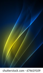Concepto de luces polares vectoras, formas oscuras en el fondo oscuro y abstracto