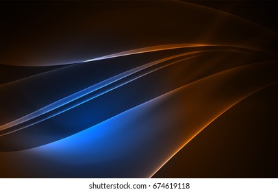 Concepto de luces polares vectoras, formas oscuras en el fondo oscuro y abstracto