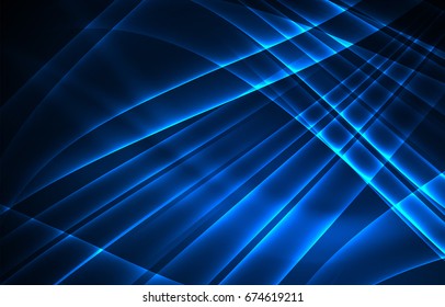 Vector polar lights concept, glowig shapes in the dark, abstract background