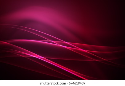 Vector polar lights concept, glowig shapes in the dark, abstract background
