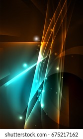 Concepto de luces polares vectoras, formas oscuras en el fondo oscuro y abstracto
