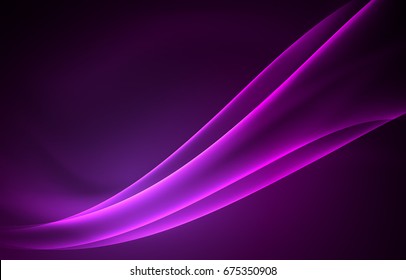 Vector polar lights concept, glowig shapes in the dark, abstract background