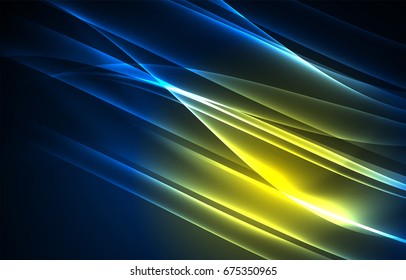Concepto de luces polares vectoras, formas oscuras en el fondo oscuro y abstracto