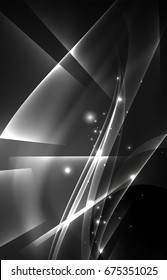 Vector polar lights concept, glowig shapes in the dark, abstract background