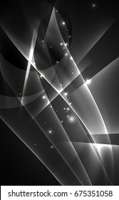 Vector polar lights concept, glowig shapes in the dark, abstract background
