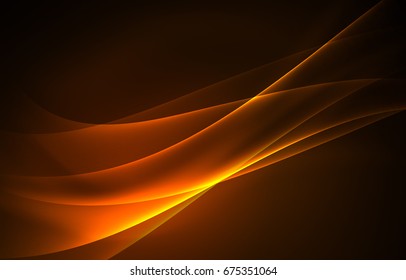 Vector polar lights concept, glowig shapes in the dark, abstract background