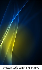 Vector polar lights concept, glowig shapes in the dark, abstract background