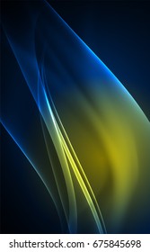 Vector polar lights concept, glowig shapes in the dark, abstract background