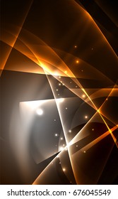 Vector polar lights concept, glowig shapes in the dark, abstract background