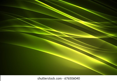 Vector polar lights concept, glowig shapes in the dark, abstract background