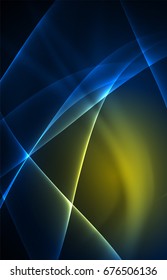 Vector polar lights concept, glowig shapes in the dark, abstract background