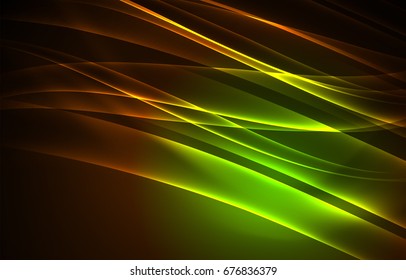 Concepto de luces polares vectoras, formas oscuras en el fondo oscuro y abstracto