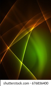 Vector polar lights concept, glowig shapes in the dark, abstract background