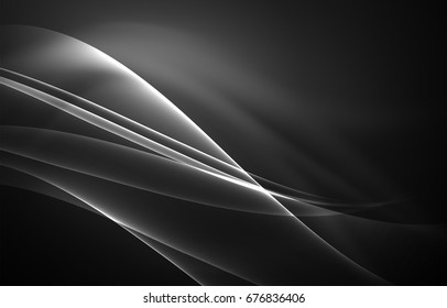 Vector polar lights concept, glowig shapes in the dark, abstract background