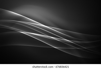 Vector polar lights concept, glowig shapes in the dark, abstract background