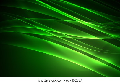 Vector polar lights concept, glowig shapes in the dark, abstract background