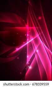 Vector polar lights concept, glowig shapes in the dark, abstract background