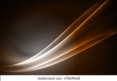 Vector polar lights concept, glowig shapes in the dark, abstract background