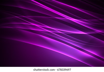 Vector polar lights concept, glowig shapes in the dark, abstract background
