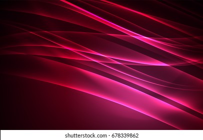 Vector polar lights concept, glowig shapes in the dark, abstract background
