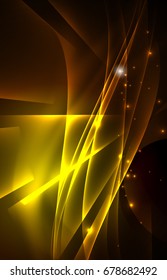 Vector polar lights concept, glowig shapes in the dark, abstract background
